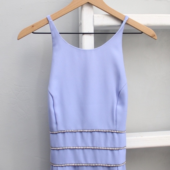 Dave & Johnny Y2K Periwinkle Purple Rhinestone Diamond Cocktail Dress​ Small - Picture 4 of 8